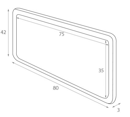 Placa identificativa rectangular 70x25 mm.