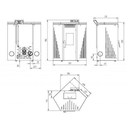 Estufa de pellets aire rincón FM modelo BP-101 R [3]