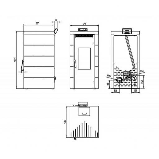 Estufa de pellets aire frontal BP-700 17,5 KW [4]