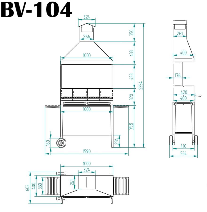 Barbacoa de Carbón y Leña 100cm - BVE-102 / BVE-104 - Comprar estufa de  pellets
