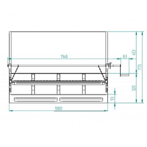 Barbacoa de Carbón y Leña 100cm - con elevador BVE-101 [1]