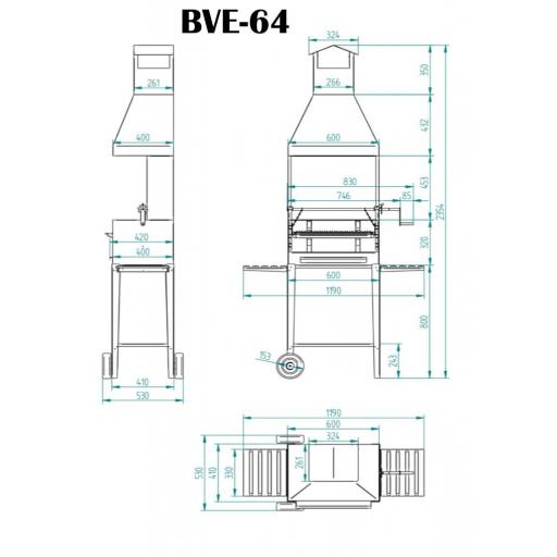 Barbacoa de Carbón y Leña BVE-62 / BVE-64 [3]