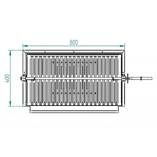 Barbacoa de Carbón y Leña 80cm - con elevador BVE-81 [3]