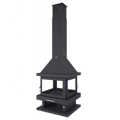 CHIMENEA DE LEÑA CENTRAL 4 CARAS MODELO C-204 17.5 KW [1]