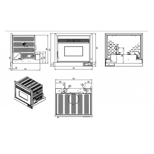 Insertable de Pellets Aire Modelo IP-160 K 10 Kw [2]