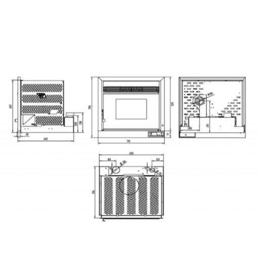 Insertable de Pellets Aire Modelo IP-170  11,5 Kw  [3]