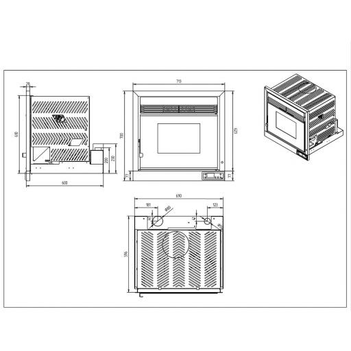 Insertable de Pellets Aire Modelo IP-170  11,5 Kw  [3]