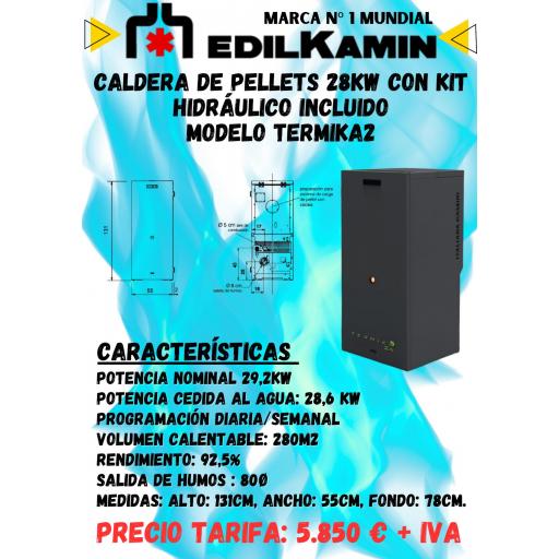 CALDERA DE PELLETS EDILKAMIN MODELO TERMIKA28 / KIT HIDRAULICO [1]