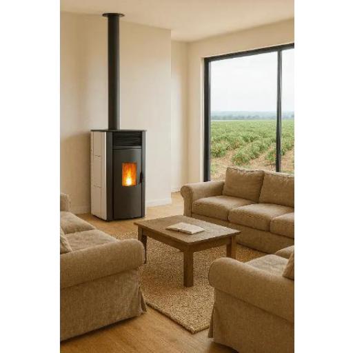 ESTUFA DE PELLETS - MODELO BESTIA 15,3KW TRIPLE SALIDA