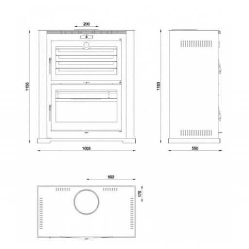 Horno de leña frontal con bandeja de 60 cm HL-200 / HL-200 F [2]