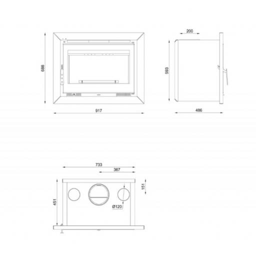 Insertable de leña con turbinas modelo IT-180 F [3]