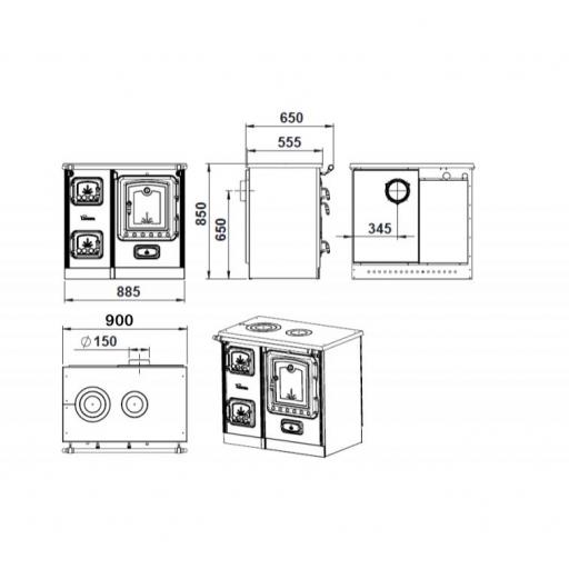 COCINA DE LEÑA MODELO LIS 7T ENCIMERA FUNDICIÓN - LACUNZA [3]