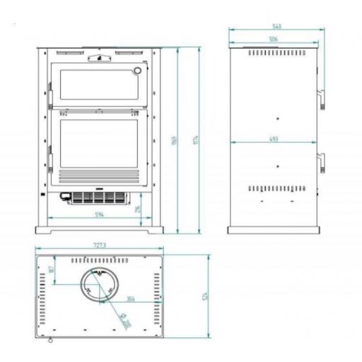 ESTUFA DE LEÑA CON HORNO ENVOLVENTE EN ACERO INOXIDABLE M-107 T [3]