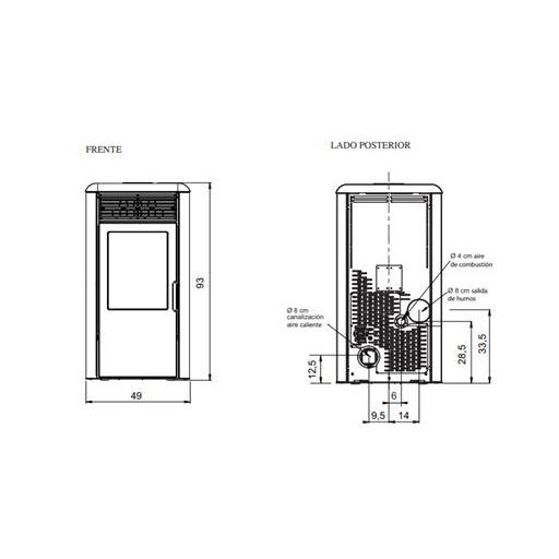 ESTUFA DE PELLETS CANALIZABLE EDILKAMIN MODELO CHIP2 PLUS [4]