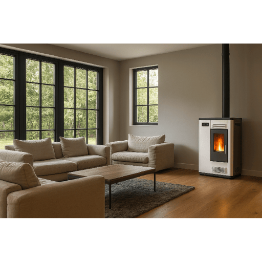 ESTUFA DE PELLETS CANALIZABLE PASILLERA - MODELO MERCEDES 10KW [1]