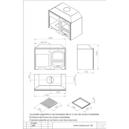 Barbacoa P-140 Con Horno y Polea de Elevación (Carbón/Leña) [3]