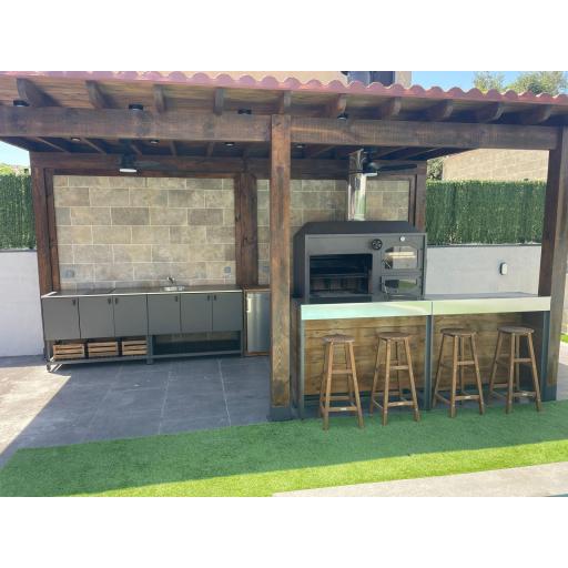 Barbacoa P-140 Con Horno y Polea de Elevación (Carbón/Leña) [2]