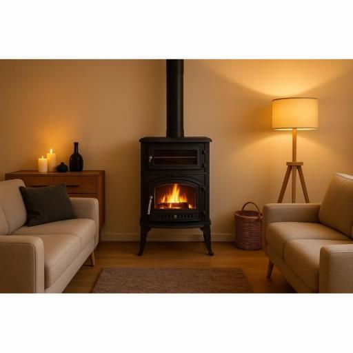 ESTUFA CON HORNO DE HIERRO FUNDIDO MODELO ANTARES