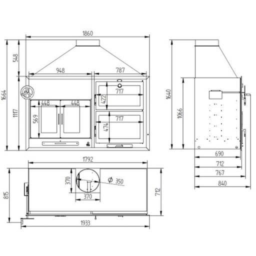 BARBACOA MODELO FUSION 200 EP CON SISTEMA DE ELEVACIÓN, PUERTAS Y HORNO [2]