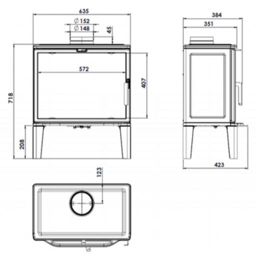 Estufa de Leña Lacunza Modelo BIARRITZ 11,5 kW [3]
