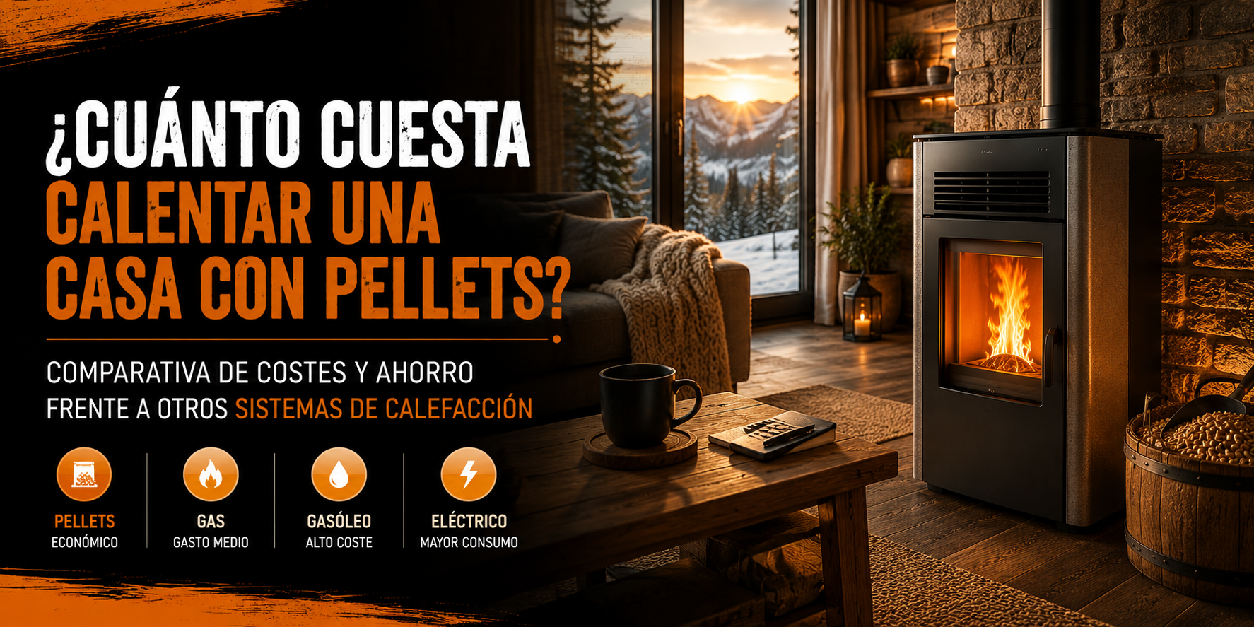 ¿Cuánto cuesta calentar una casa con pellets? Comparativa de costes y ahorro frente a otros sistemas de calefacción