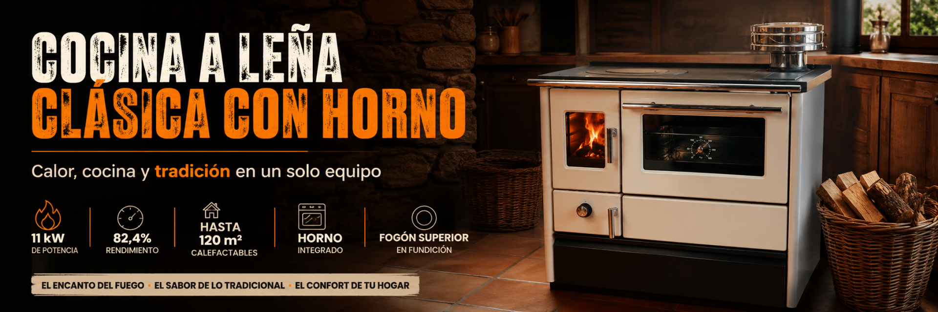 Cocina a Leña Clásica con Horno: Calefacción, Cocina y Tradición en un Solo Equipo