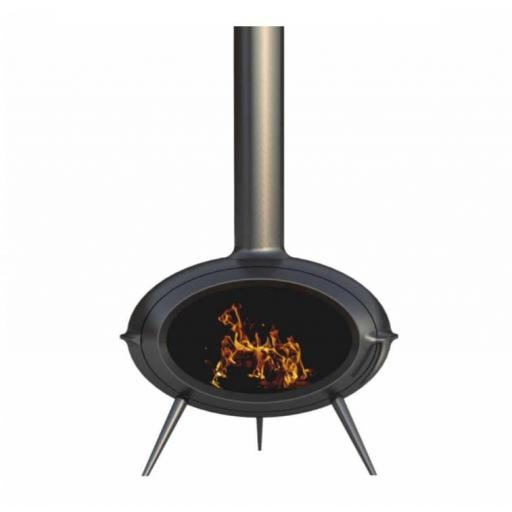 Chimenea de leña Salgueda Dana turbo CD con leñero