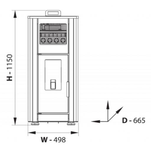 Estufa de pellet canalizable IFYIL modelo CRYSTAL 18 KW [3]