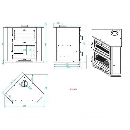 ESTUFA DE LEÑA RINCÓN CON HORNO EN ACERO INOXIDABLE 13.5KW [3]