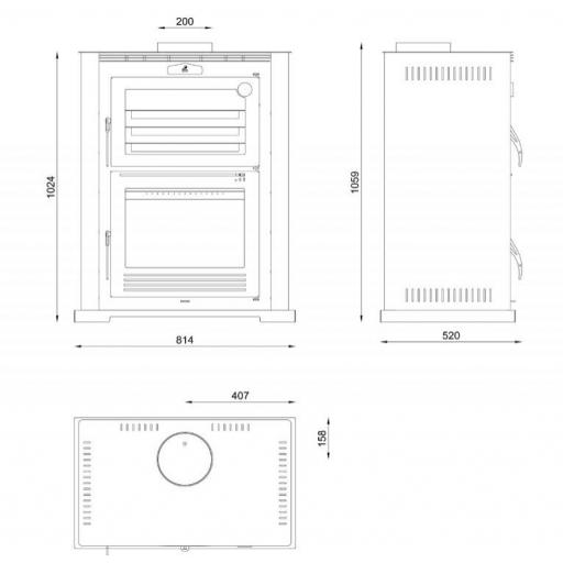 Horno de leña frontal con bandeja de 60 cm HL-100 / HL-100 F [3]