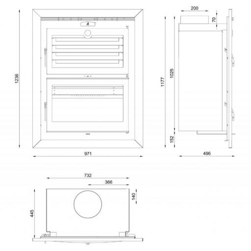 Horno de leña para encastrar con bandeja de 60 cm HLI-200 / HLI-200 F ,13,5 kw [3]