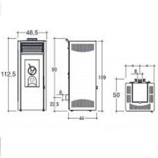 Estufa de Pellets Modelo INES 12Kw,  Aire Frontal [4]