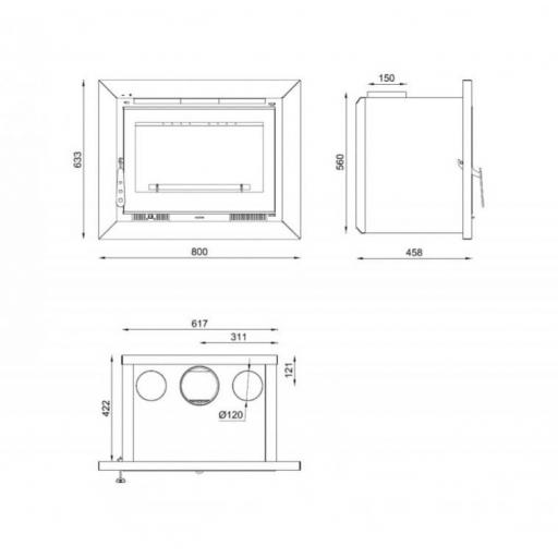 Insertable de leña con turbinas modelo IT-170 F [3]