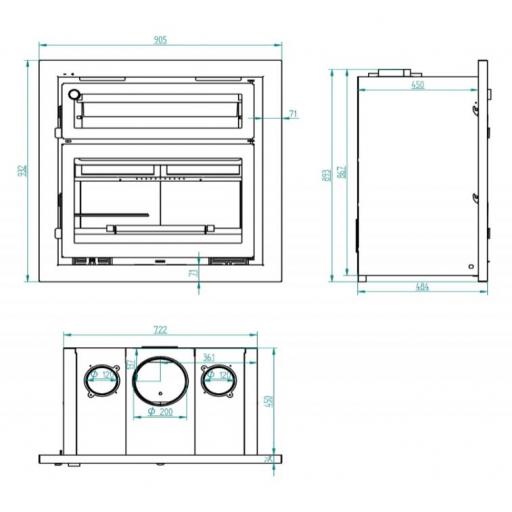 Insertable de Leña con Horno y Turbinas Mod. IT-180 H ,18 KW [2]