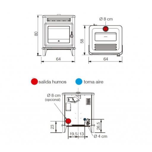 ESTUFA DE PELLETS  EDILKAMIN MODELO LILLE 8KW [2]