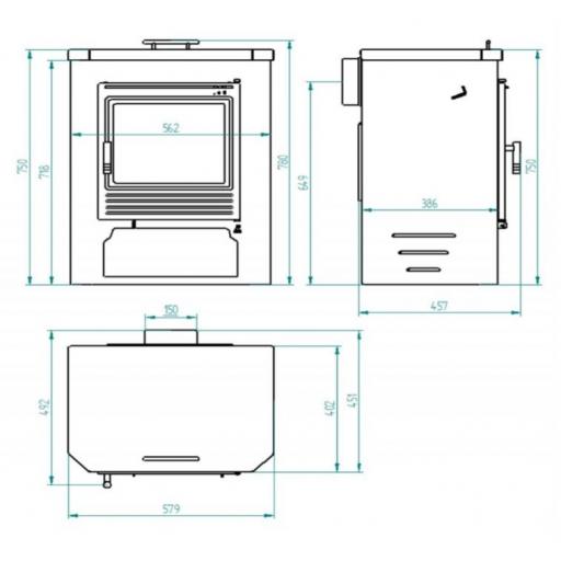 ​Estufa Leña Frontal -Calientaplatos- Modelo M-102 15 kw [1]