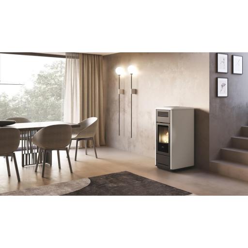 HIDROESTUFA EDILKAMIN DE PELLETS MODELO MILLA H 15 KW UP ACERO/CERAMICA [1]