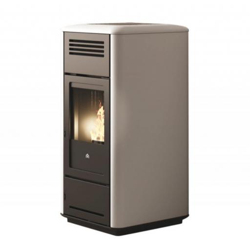 HIDROESTUFA EDILKAMIN DE PELLETS MODELO MILLA H 15 KW UP ACERO/CERAMICA [2]