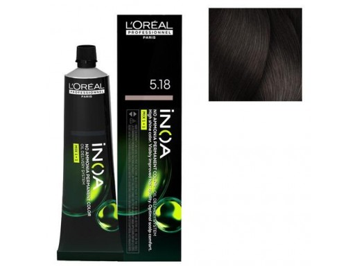 L'Oréal - Tinte INOA sin amoniaco 5.18 Castaño Claro Ceniza Moka 60 ml [0]