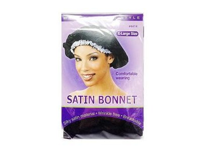 Annie Satin Bonet (XL) Black #4414