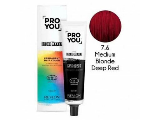 Revlon ProYou The Color Maker Tinte para el Cabello Permanente 90Ml Nº 7.6 MEDIUM BLONDE DEEP RED