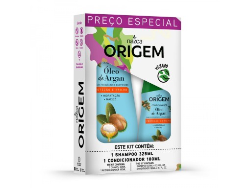 ORIGEM Kit Shampoo + Cond. Óleo de Argan 325+180ml