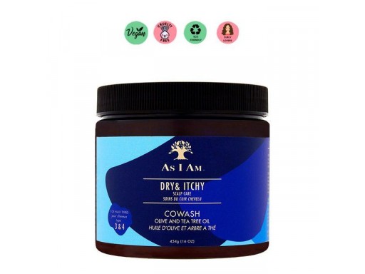 AS I AM Dry & Itchy Cowash Olive And Tea Tree Oil 454g