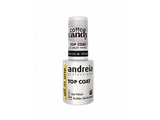 Andreia Gel Polish All in One Cotton Candy Top Coat - 01 Milky White 10,5ml
