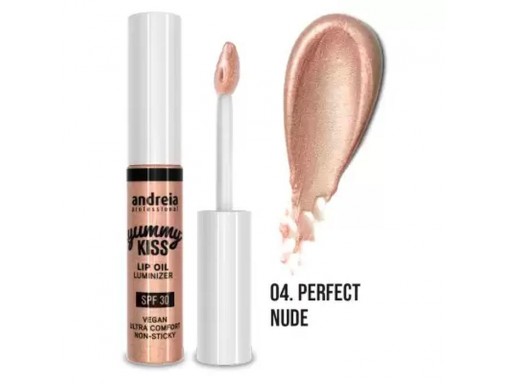 Andreia Professional  Yummy Kiss Lip Oil Iluminador Para Lábios Spf30 04 Perfect Nude