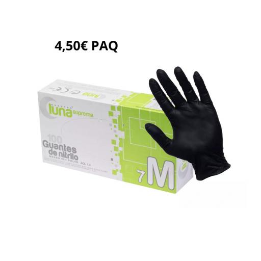 10 PAQUETES GUANTES NITRILO NEGRO LUNA 3,5GR