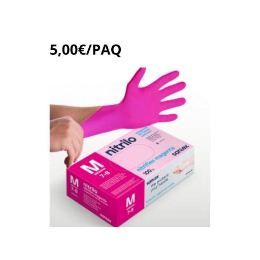 10 PAQUETES GUANTES NITRILO GD20 MAGENTA 3,5 GR