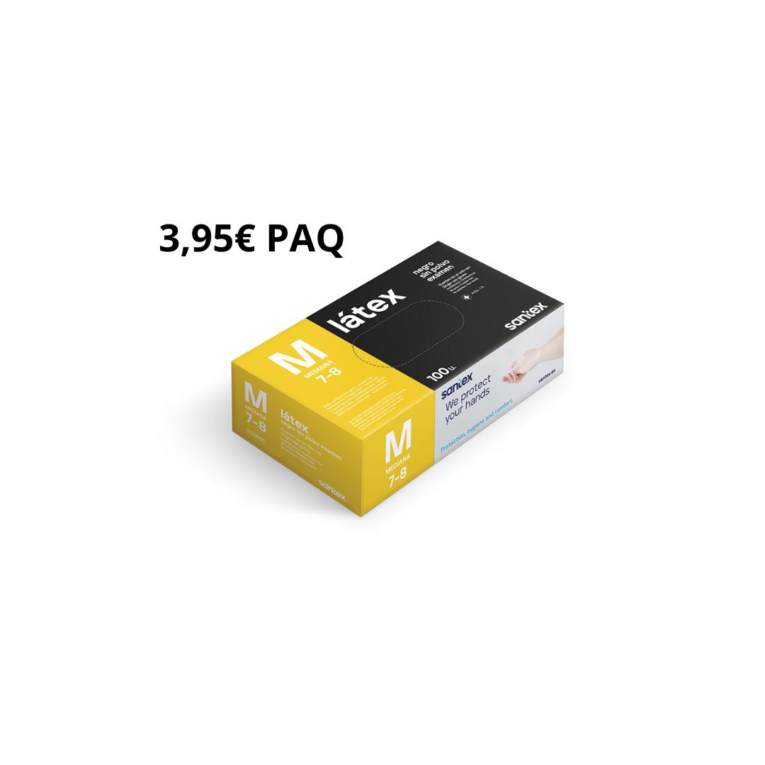 120 PAQUETES GUANTES GD06 LATEX NEGRO SIN POLVO