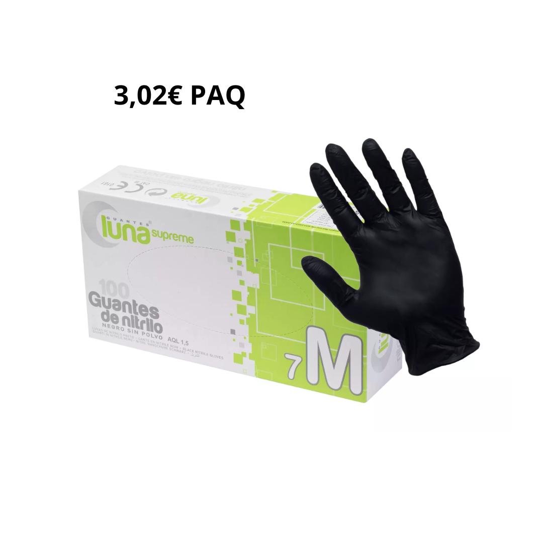 120 PAQUETES GUANTES NITRILO NEGRO LUNA 3,5GR