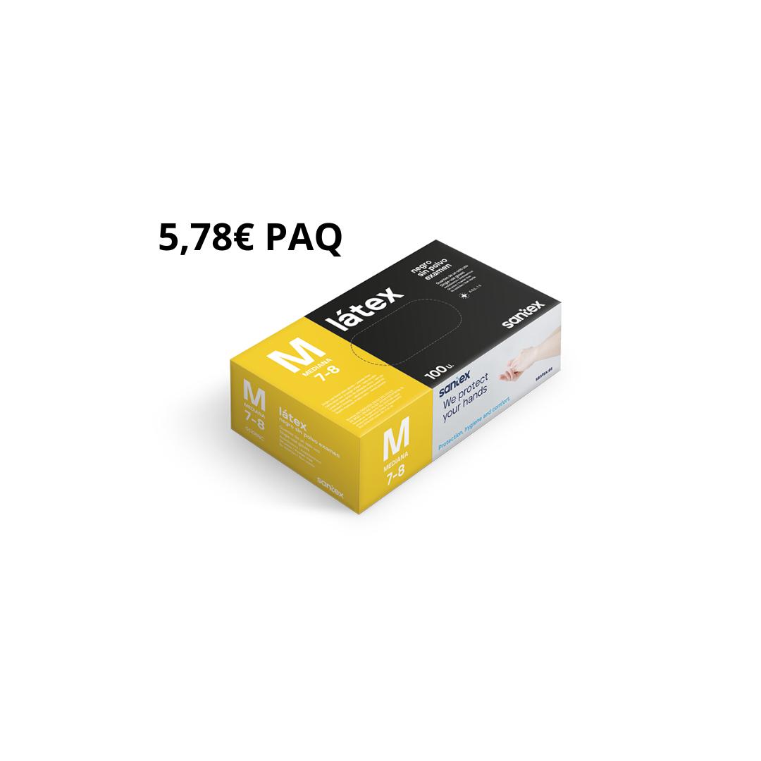 120 PAQUETES GUANTES GD06 LATEX NEGRO SIN POLVO